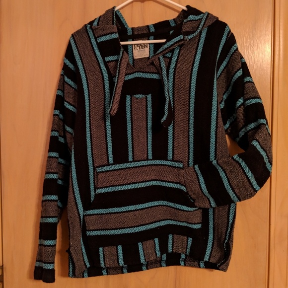 Size Medium Blue, Grey, Black Hippie Hoodie! - Picture 1 of 3